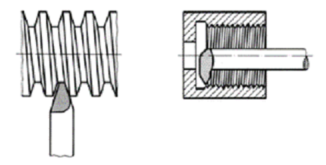 Gambar threading proses pemesinan bubut Subtractive Manufaktur